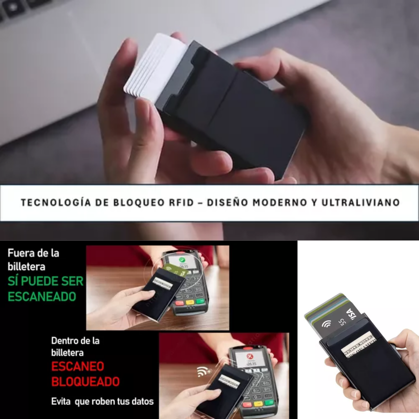 Billetera Inteligente RFID de metal